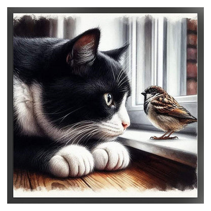 Kittens And Sparrows - 11CT Stamped Cross Stitch 40*40CM