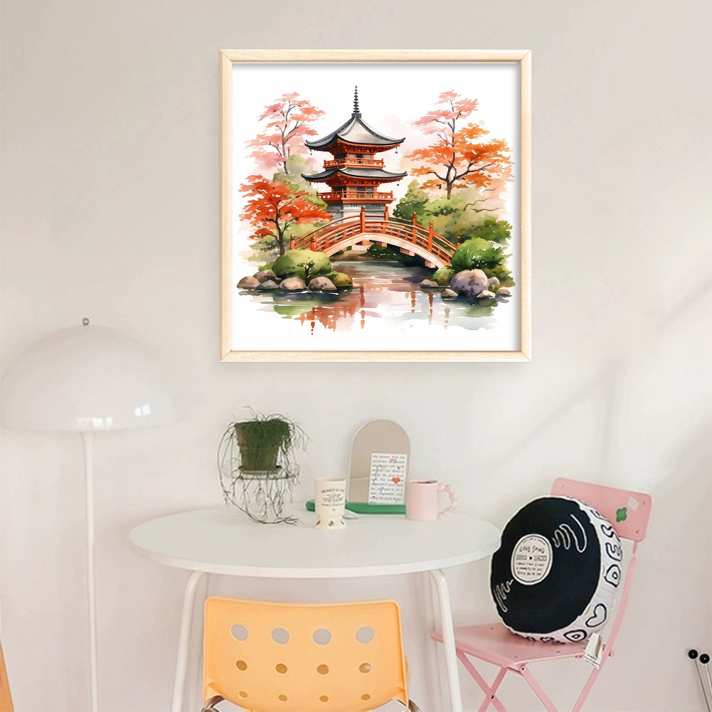 Pavilions And Towers - 11CT Stamped Cross Stitch 40*40CM
