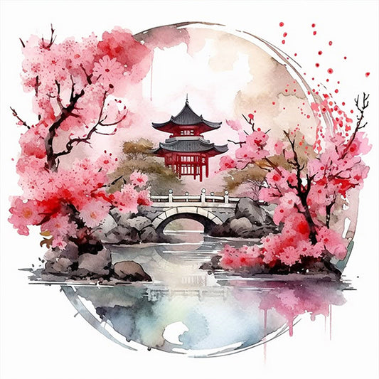 Pavilions And Towers - 11CT Stamped Cross Stitch 40*40CM