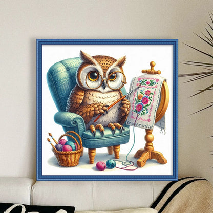 Embroidered Owl - Stamped Cross Stitch 30*30CM