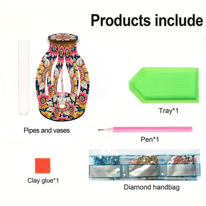 Diamond Painting Flower Vase Desktop Diamond Art Kits for Home Office Decor