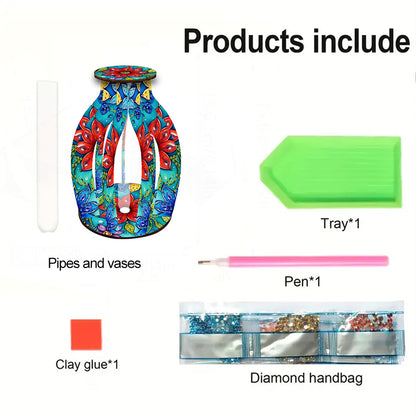 Diamond Painting Flower Vase Desktop Diamond Art Kits for Home Office Decor