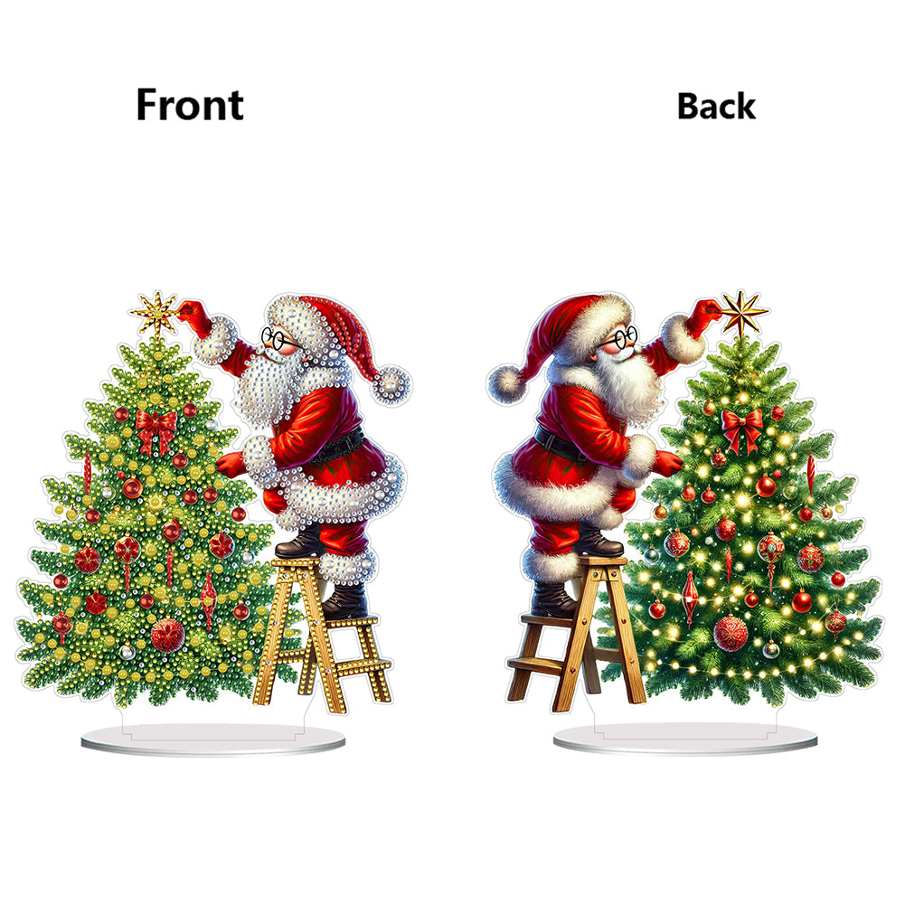 2D Flat Xmas DIY Desktop Diamond Art Kits Diamond Painting Desktop Ornaments Kit