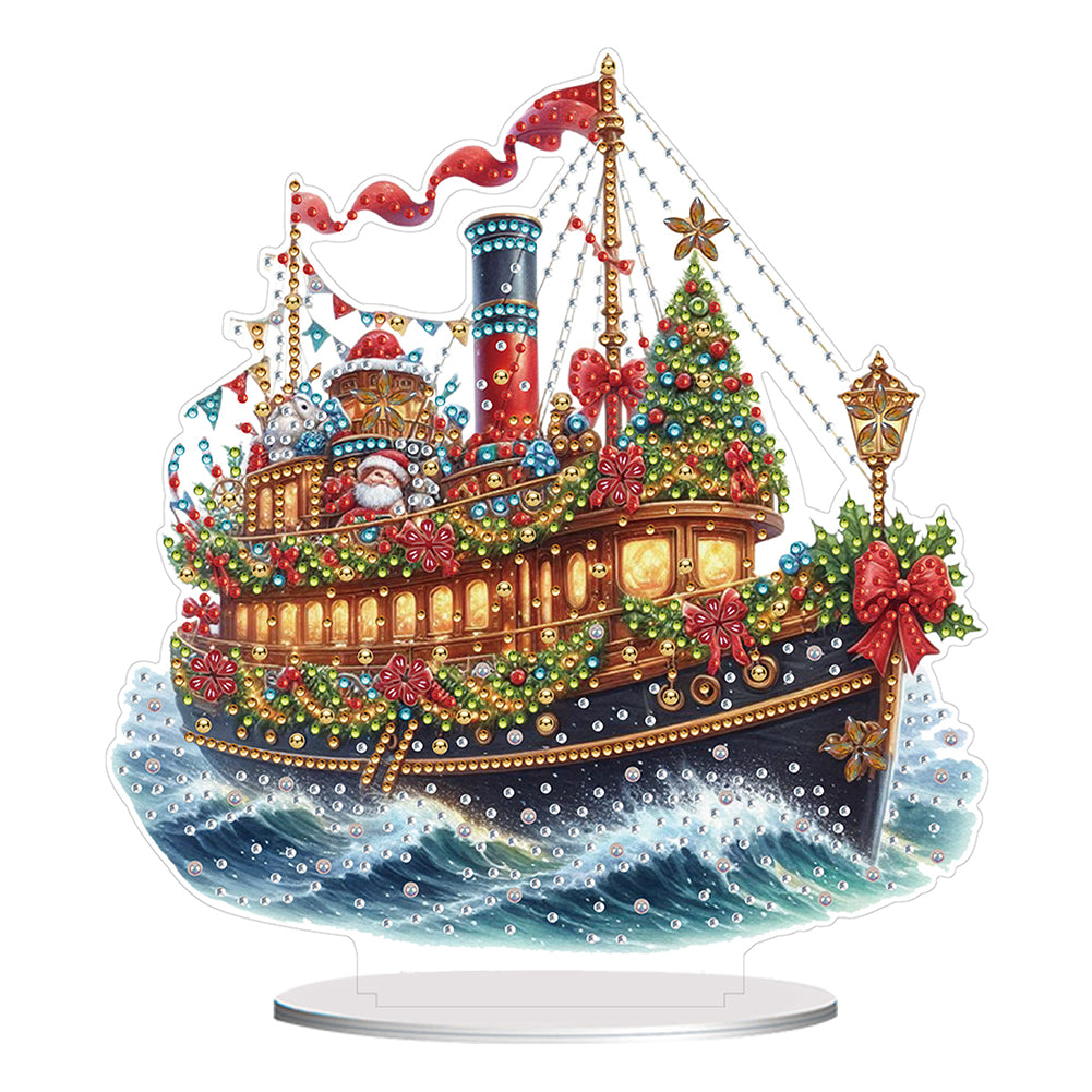 2D Flat Xmas DIY Desktop Diamond Art Kits Diamond Painting Desktop Ornaments Kit