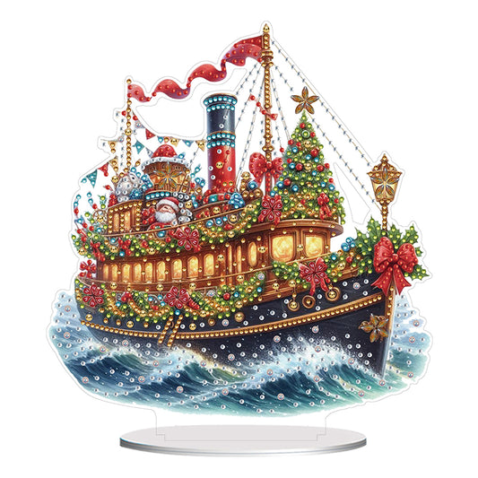 2D Flat Xmas DIY Desktop Diamond Art Kits Diamond Painting Desktop Ornaments Kit