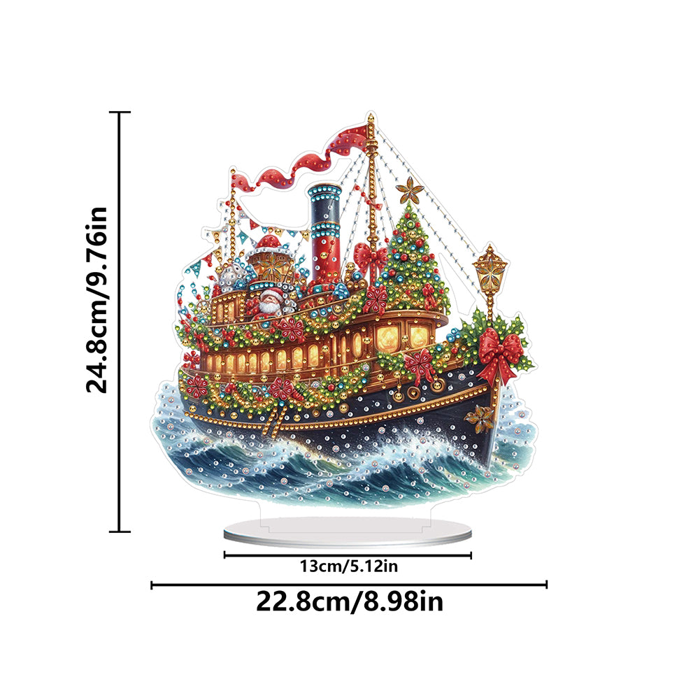 2D Flat Xmas DIY Desktop Diamond Art Kits Diamond Painting Desktop Ornaments Kit