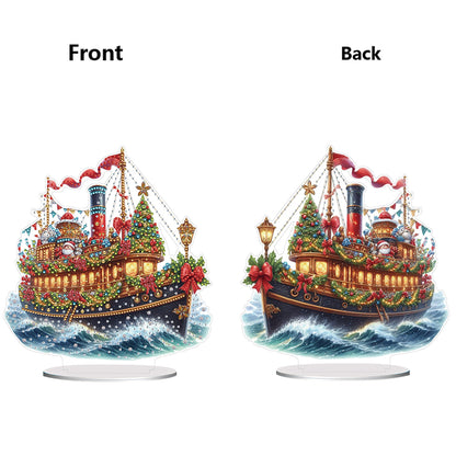2D Flat Xmas DIY Desktop Diamond Art Kits Diamond Painting Desktop Ornaments Kit