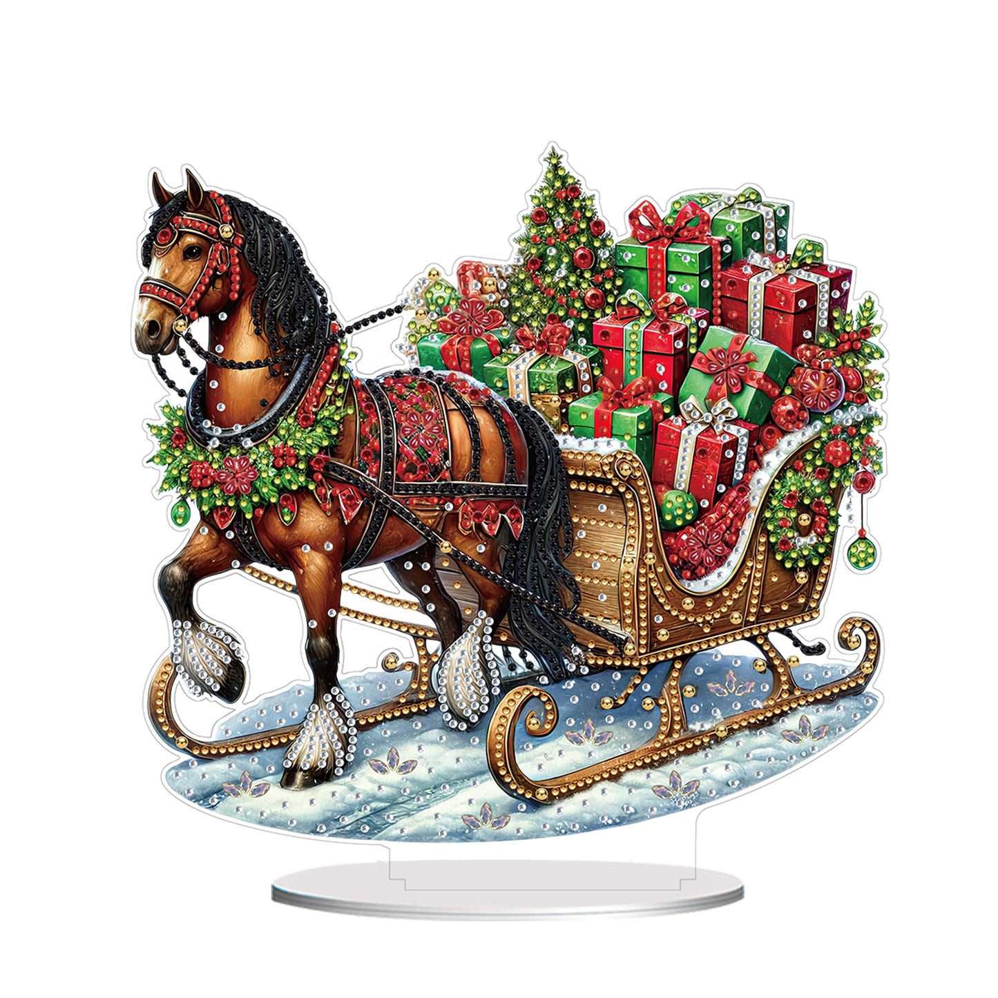 2D Flat Xmas DIY Desktop Diamond Art Kits Diamond Painting Desktop Ornaments Kit