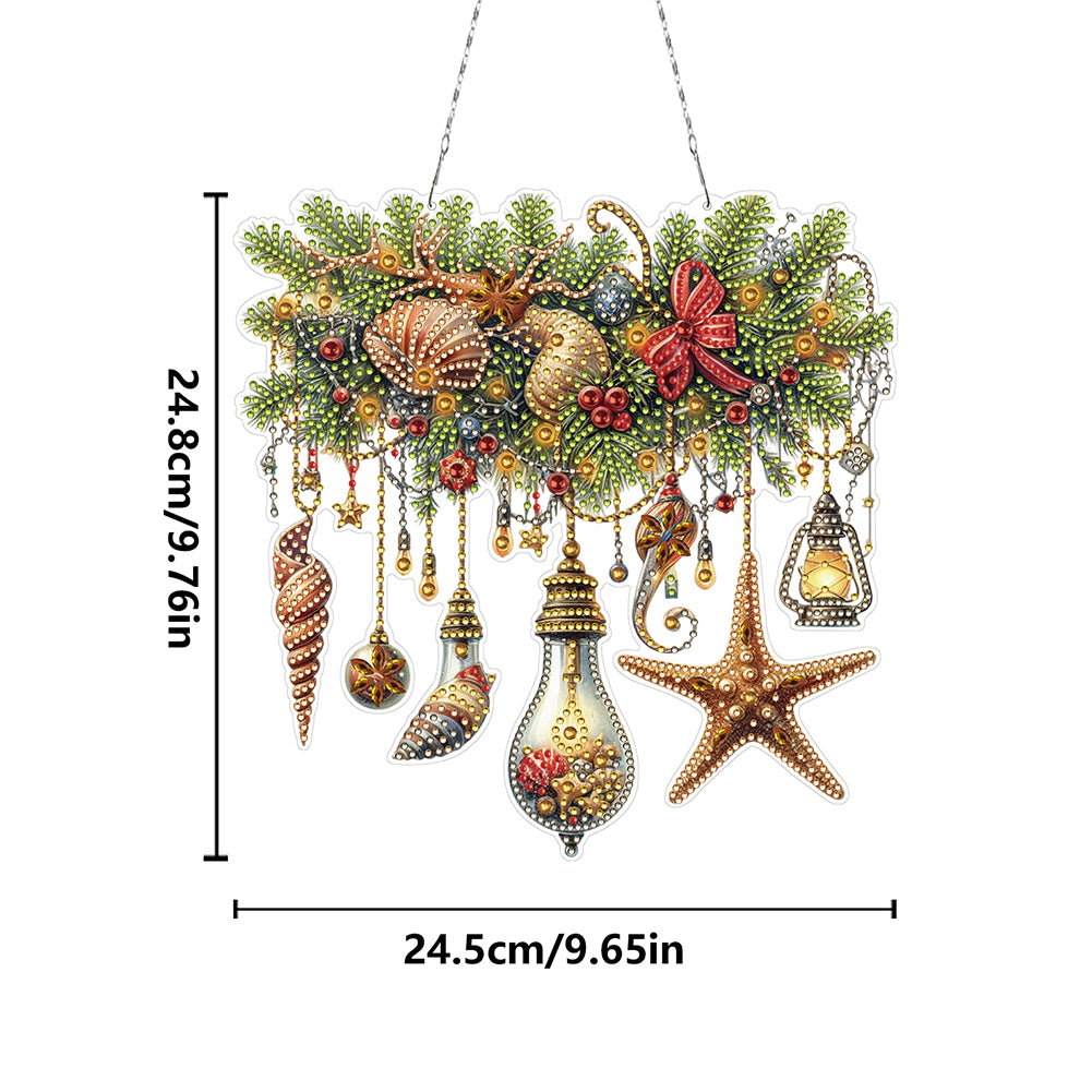 Xmas 2D Flat DIY Diamond Art Pendant Special Shape Wall Decor for Home & Windows