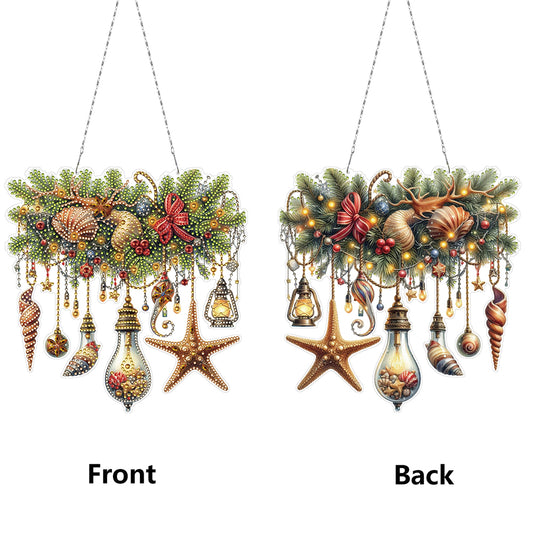 Xmas 2D Flat DIY Diamond Art Pendant Special Shape Wall Decor for Home & Windows
