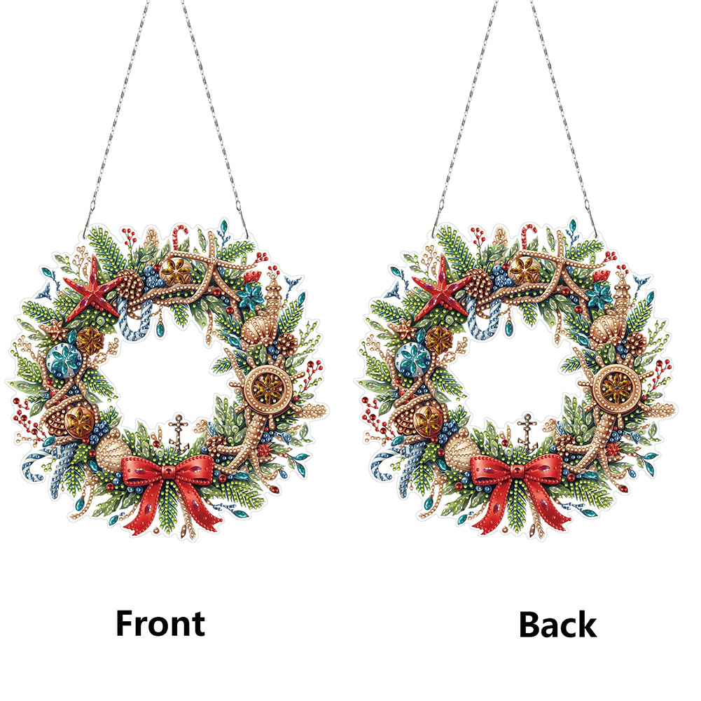 Xmas 2D Flat DIY Diamond Art Pendant Special Shape Wall Decor for Home & Windows