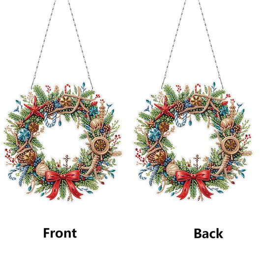 Xmas 2D Flat DIY Diamond Art Pendant Special Shape Wall Decor for Home & Windows