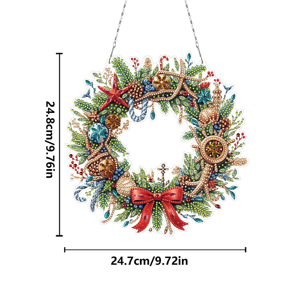 Xmas 2D Flat DIY Diamond Art Pendant Special Shape Wall Decor for Home & Windows
