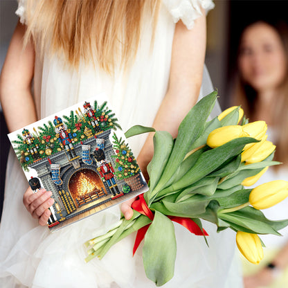 6PCS DIY Diamond Art Greeting Cards Xmas Designs for Festivals and Celebrations