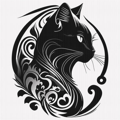 Silhouette-Cat - 11CT Stamped Cross Stitch 40*40CM