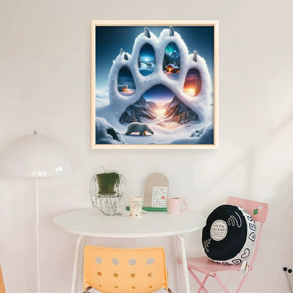 Bear Paw Polar Bear - 11CT Stamped Cross Stitch 45*45CM