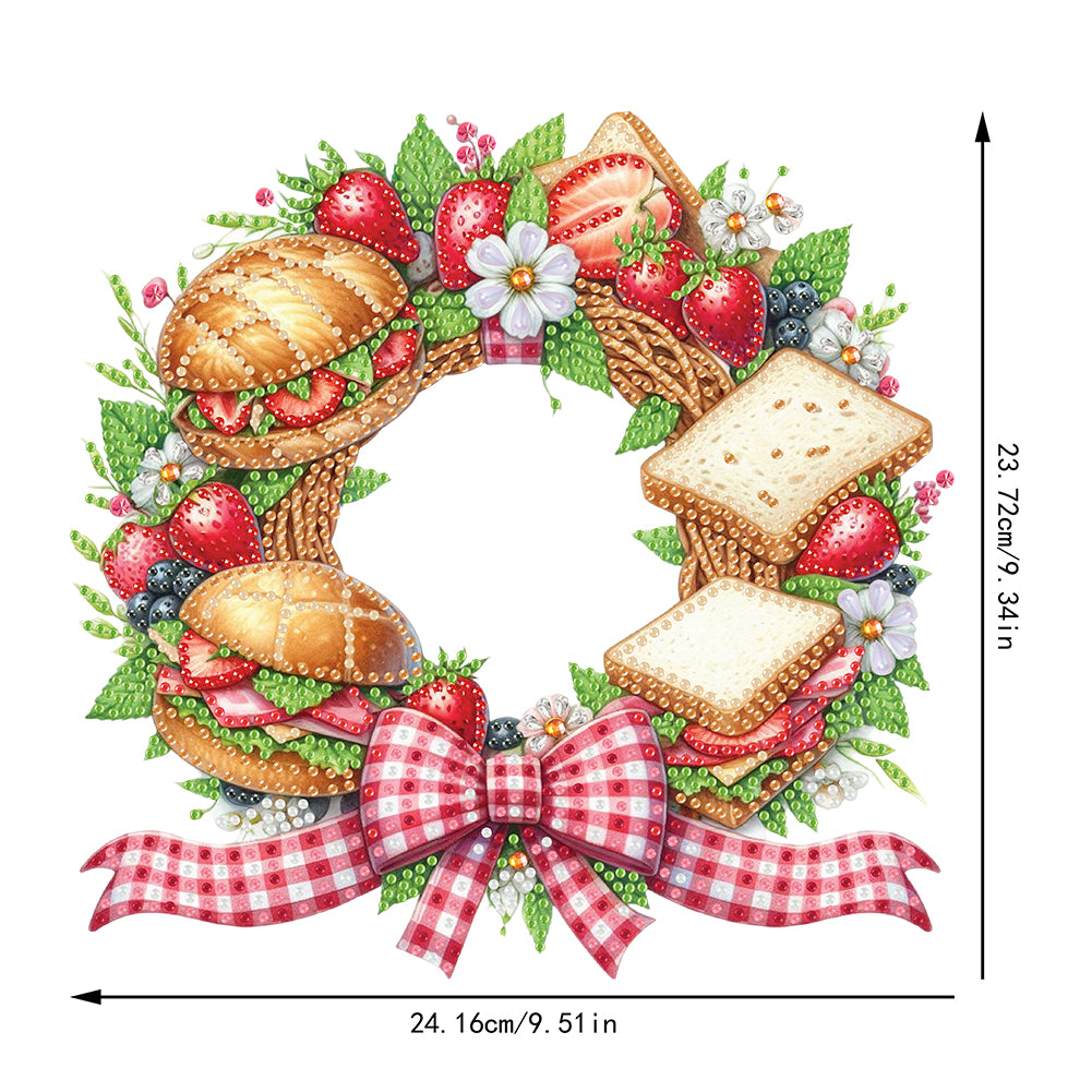 Wreath Acrylic 2D Flat DIY Diamond Art Pendant Window Hanging Art for Home Decor
