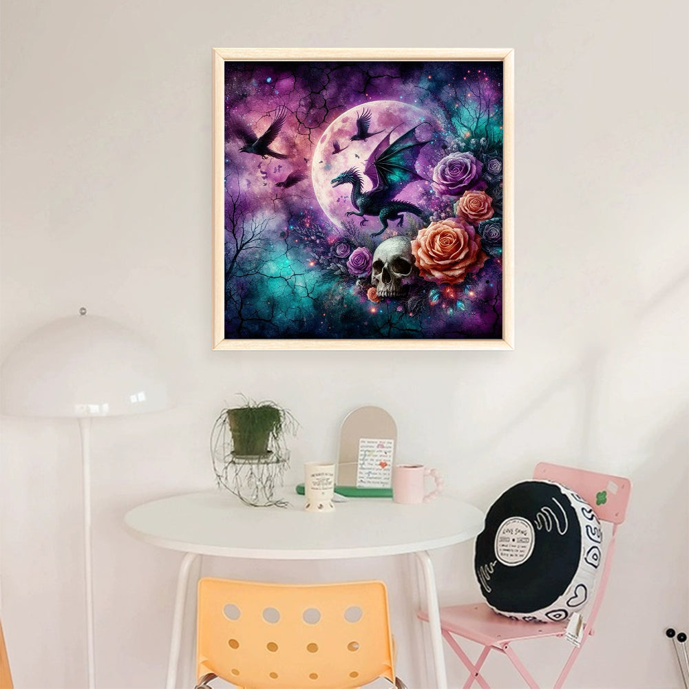 Rose Black Dragon - 11CT Stamped Cross Stitch 40*40CM