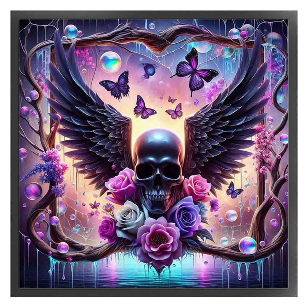 Skull Wings - 11CT Stamped Cross Stitch 40*40CM