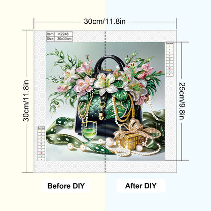 Gorgeous Bag Bouquet - Special Shaped Drill Diamond Painting 30*30CM