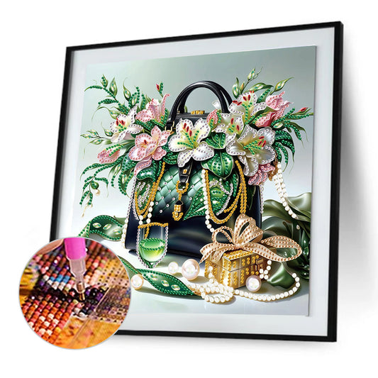 Gorgeous Bag Bouquet - Special Shaped Drill Diamond Painting 30*30CM