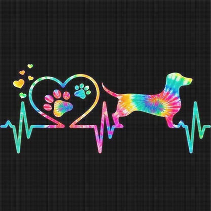 Colored Puppy - 11CT Stamped Cross Stitch 40*40CM