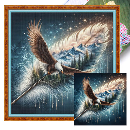 Feather Mountains - 11CT Stamped Cross Stitch 45*45CM