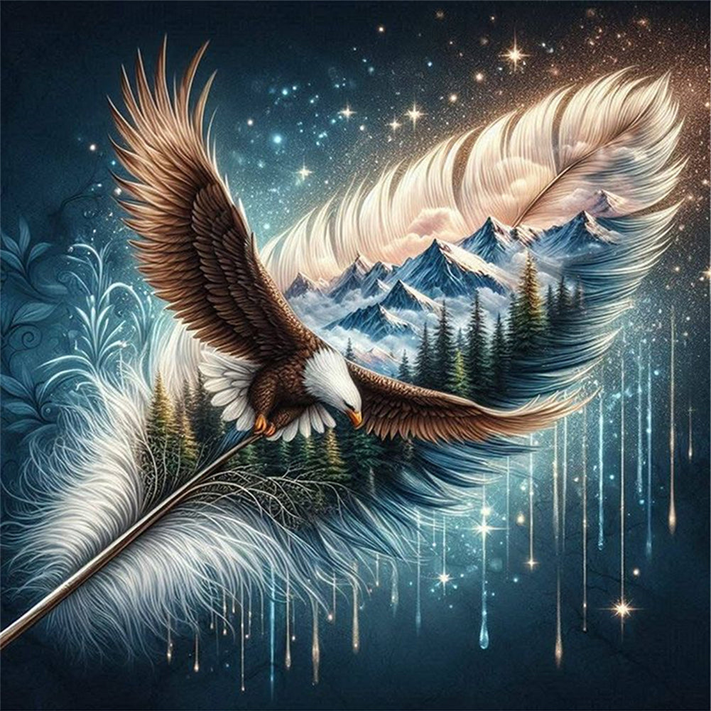 Feather Mountains - 11CT Stamped Cross Stitch 45*45CM