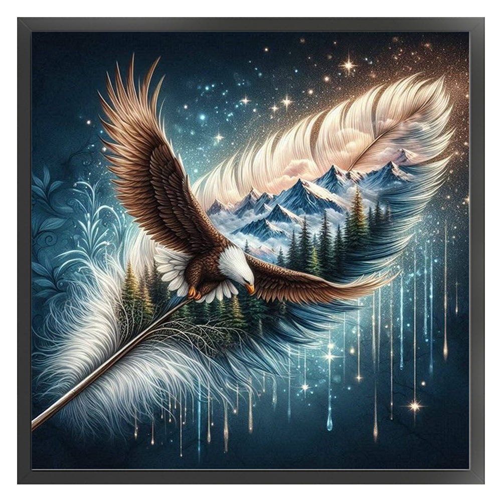 Feather Mountains - 11CT Stamped Cross Stitch 45*45CM