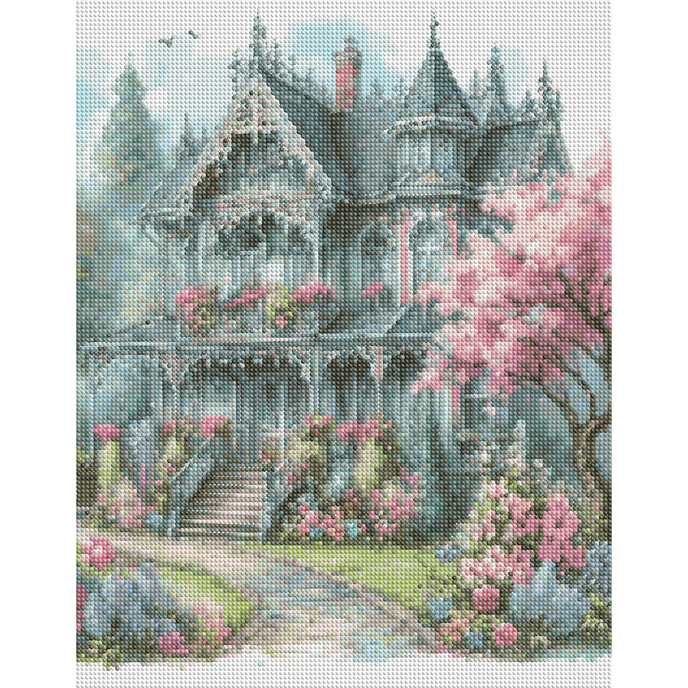 Castle House - Full Round Drill Diamond Painting 40*50CM