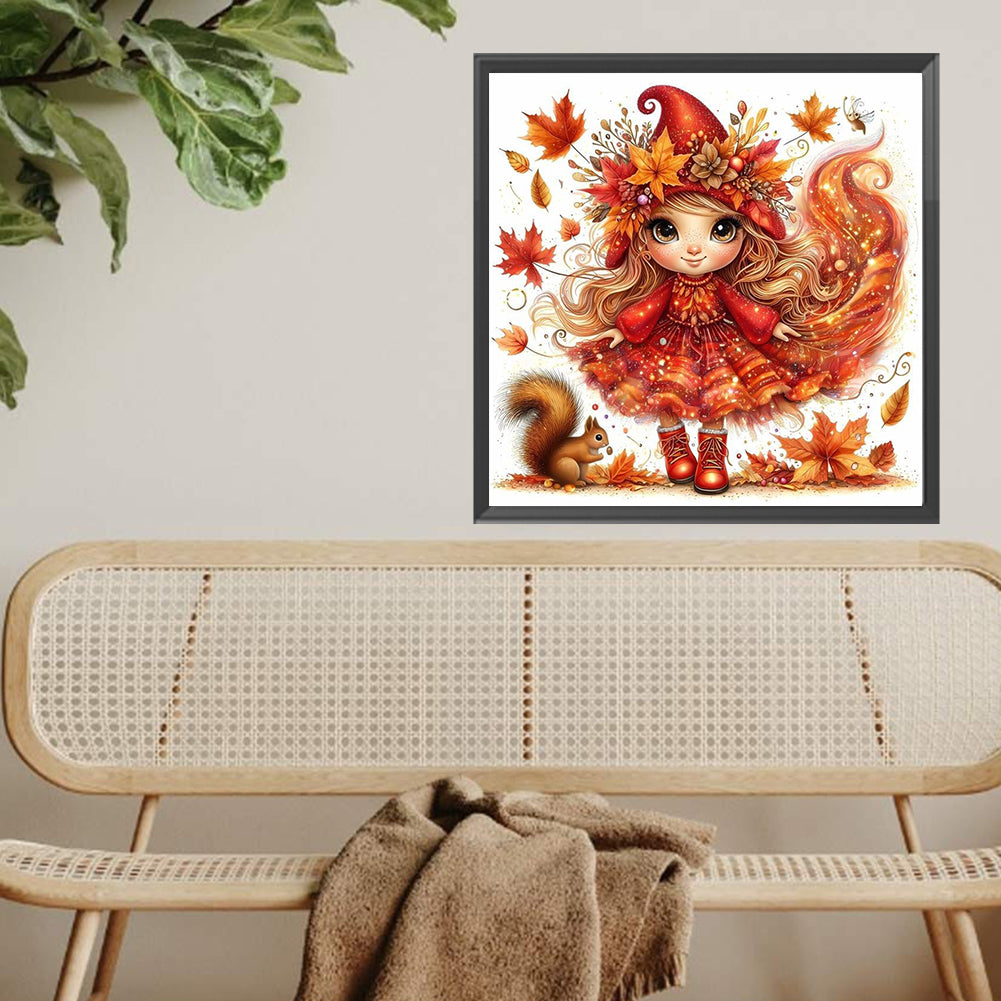Autumn Girl - Full Square Drill Diamond Painting 30*30CM
