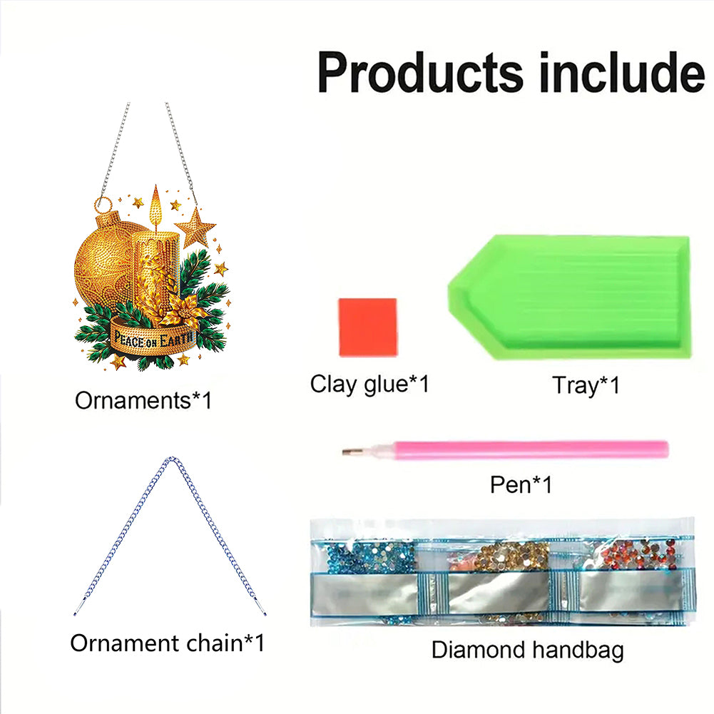 Christmas Theme 2D Flat DIY Hanging Diamond Art Kits Home Wall Decoration Crafts