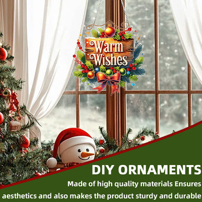 Christmas Theme 2D Flat DIY Hanging Diamond Art Kits Home Wall Decoration Crafts