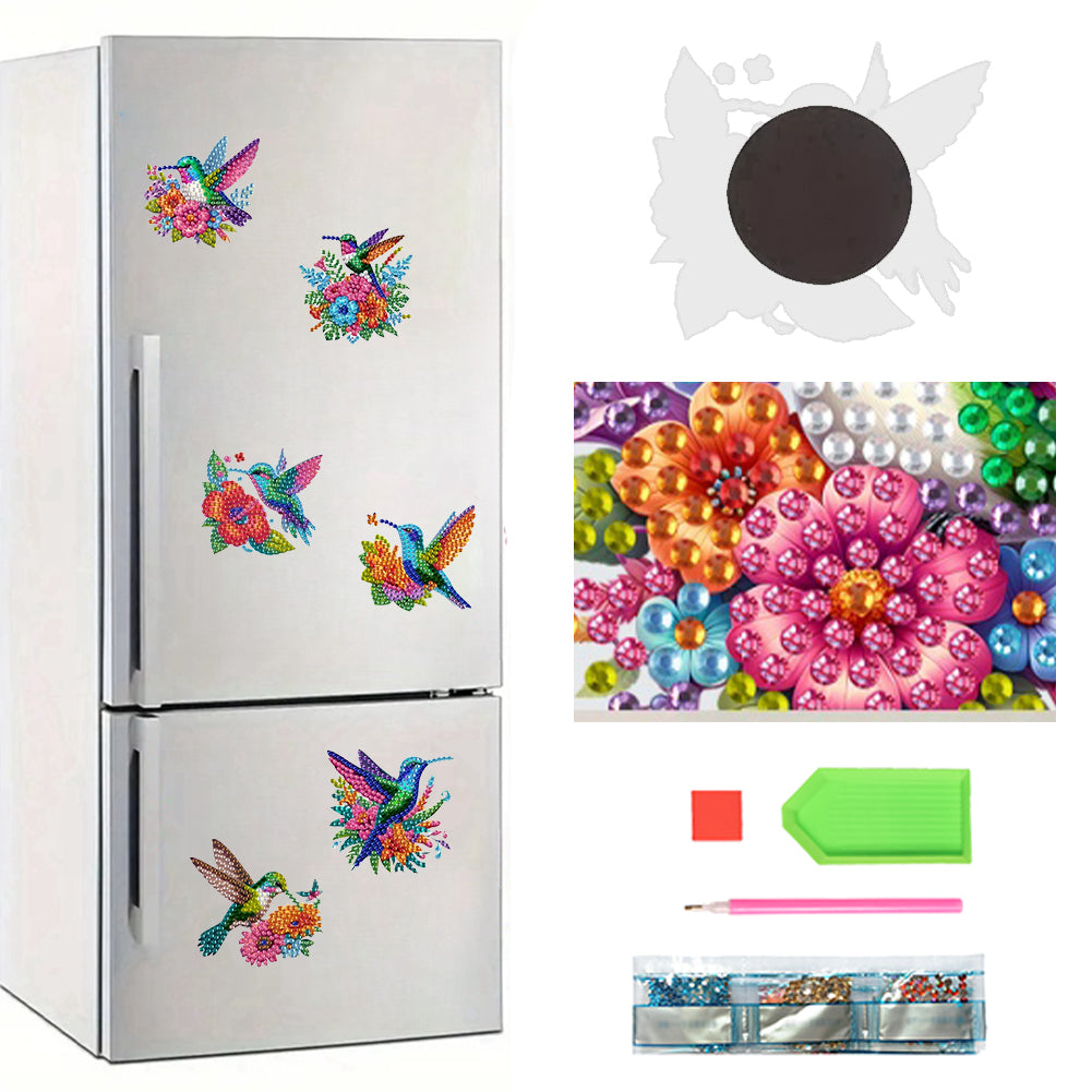 6Pcs Acrylic 2D Flat Animal Diamond Art Fridge Magnet Diamond Art Magnets Decals