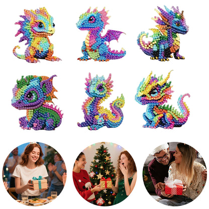 6Pcs Acrylic 2D Flat Animal Diamond Art Fridge Magnet Diamond Art Magnets Decals