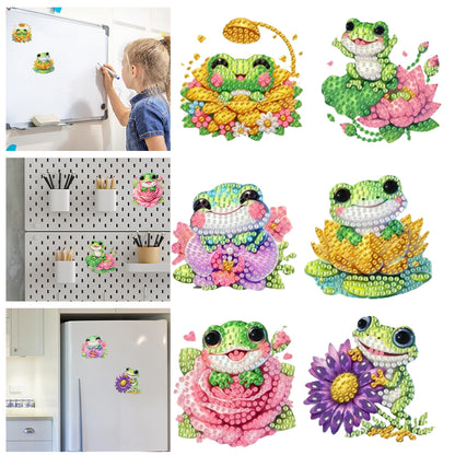 6Pcs Acrylic 2D Flat Animal Diamond Art Fridge Magnet Diamond Art Magnets Decals