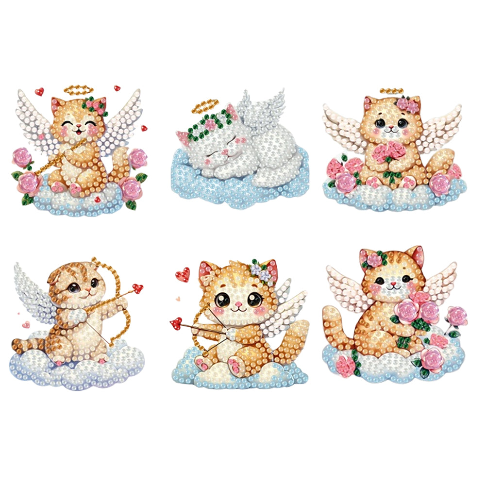 6Pcs Acrylic 2D Flat Animal Diamond Art Fridge Magnet Diamond Art Magnets Decals