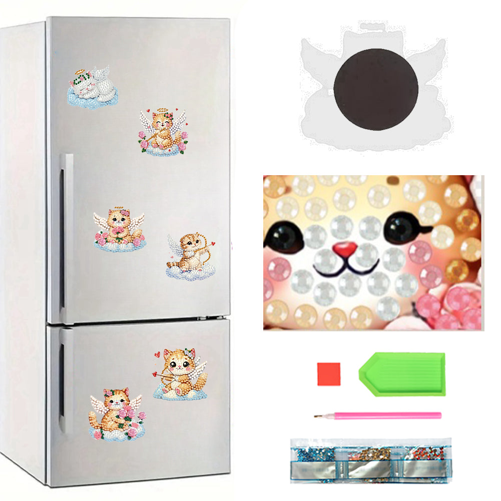 6Pcs Acrylic 2D Flat Animal Diamond Art Fridge Magnet Diamond Art Magnets Decals