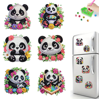6Pcs Acrylic 2D Flat Animal Diamond Art Fridge Magnet Diamond Art Magnets Decals