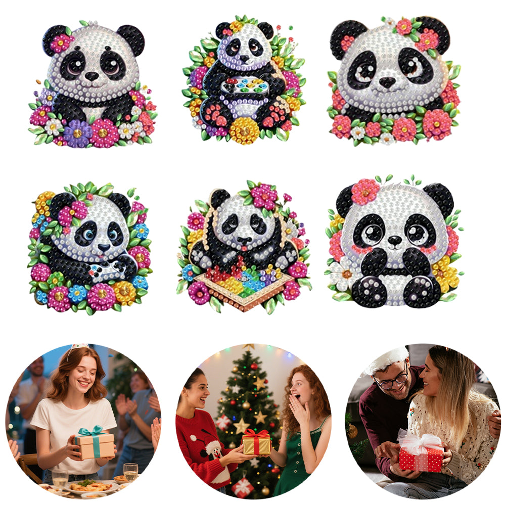 6Pcs Acrylic 2D Flat Animal Diamond Art Fridge Magnet Diamond Art Magnets Decals