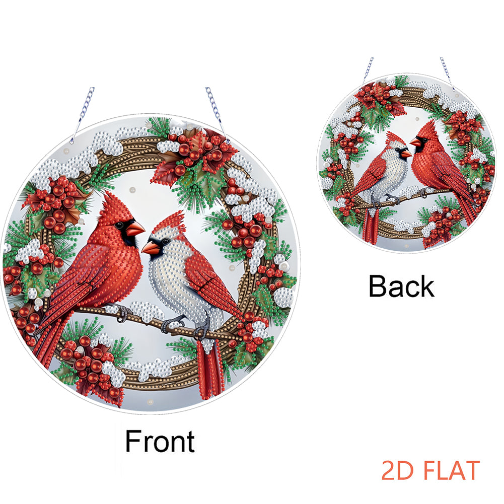 Xmas Theme 2D Flat DIY Hanging Diamond Art Kits Wall Decor for Home & Windows