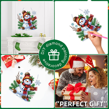 Xmas Theme 2D Flat DIY Hanging Diamond Art Kits Wall Decor for Home & Windows