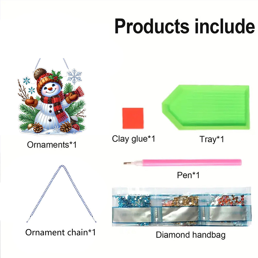 Xmas Theme 2D Flat DIY Hanging Diamond Art Kits Wall Decor for Home & Windows