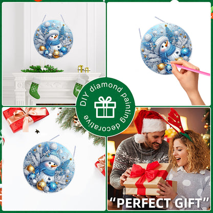 Xmas Theme 2D Flat DIY Hanging Diamond Art Kits Wall Decor for Home & Windows