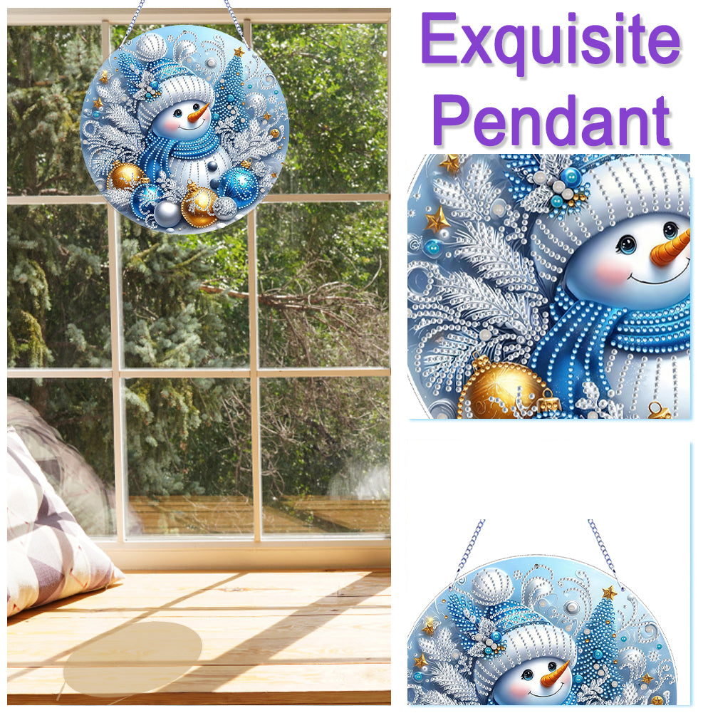 Xmas Theme 2D Flat DIY Hanging Diamond Art Kits Wall Decor for Home & Windows