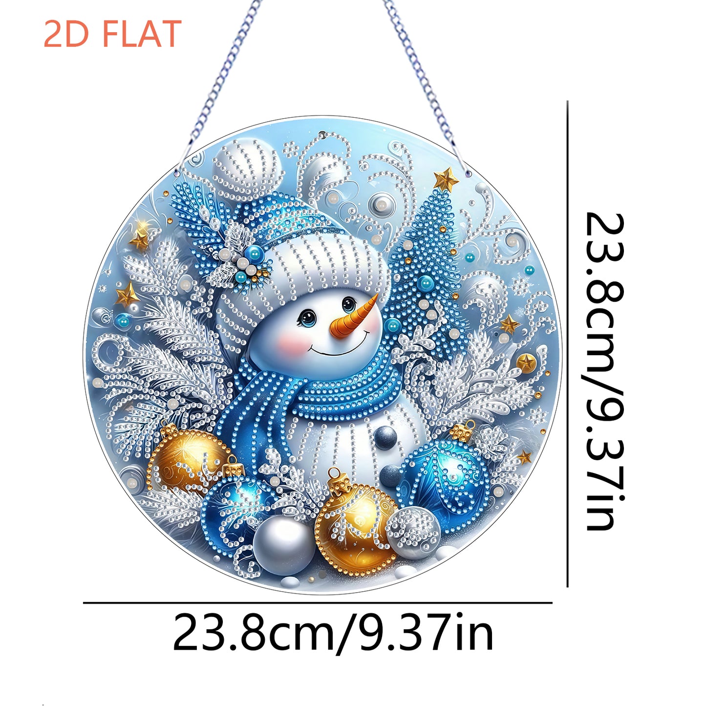 Xmas Theme 2D Flat DIY Hanging Diamond Art Kits Wall Decor for Home & Windows
