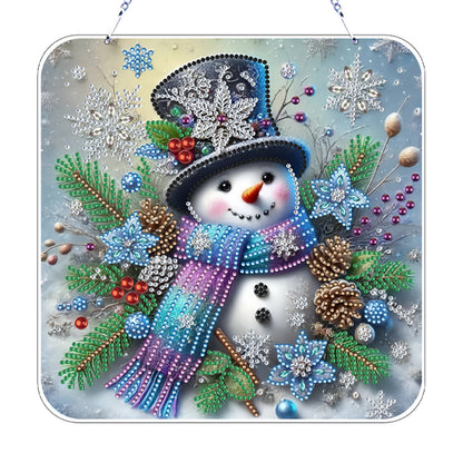 Xmas Theme 2D Flat DIY Hanging Diamond Art Kits Wall Decor for Home & Windows