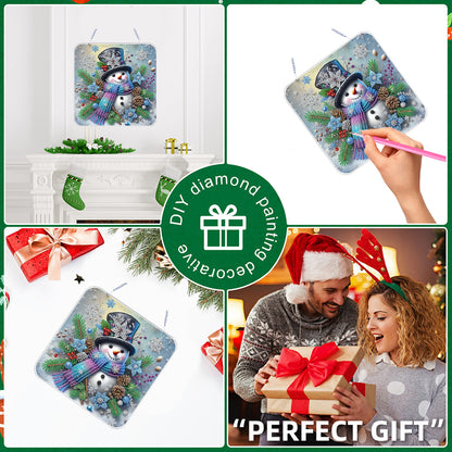 Xmas Theme 2D Flat DIY Hanging Diamond Art Kits Wall Decor for Home & Windows