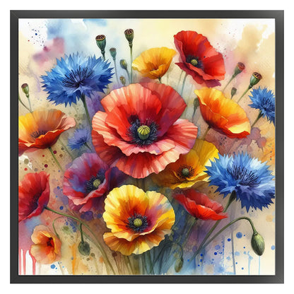 Poppy - 11CT Stamped Cross Stitch 40*40CM