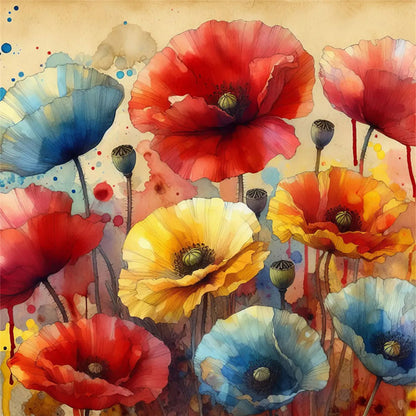 Poppy - 11CT Stamped Cross Stitch 40*40CM
